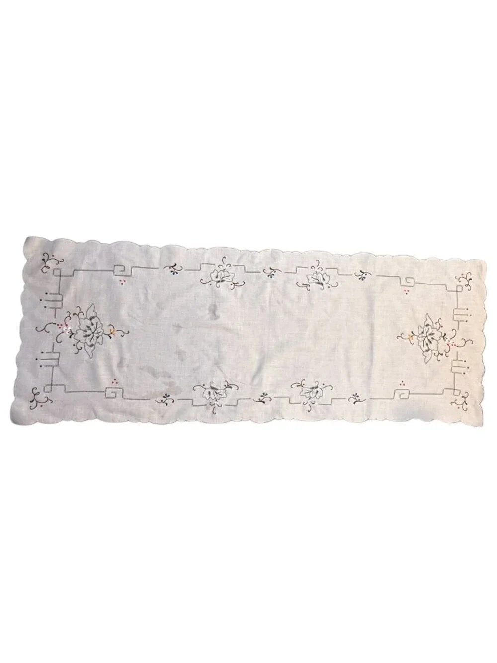 Embroidered Linen Table Runner 8 Placemats‎ Dinner Napkins 6 Cocktail Set Floral